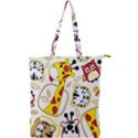 Vector-seamless-pattern-nice-animals-cartoon Double Zip Up Tote Bag View1