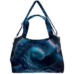 Tsunami Waves Ocean Sea Water Rough Seas Double Compartment Shoulder Bag by uniart180623
