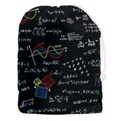 Black Background With Text Overlay Mathematics Formula Board Drawstring Pouch (3xl) by uniart180623