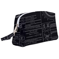 Black Background With Text Overlay Mathematics Trigonometry Wristlet Pouch Bag (large) by uniart180623