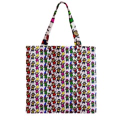 Stickman Kids Doodle Paper Children Group Zipper Grocery Tote Bag by Simbadda