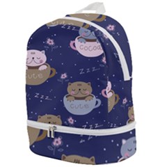 Cute Kittens Sleep Sweetly Mugs Zip Bottom Backpack by Simbadda
