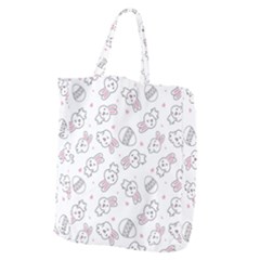 Cute Pattern With Easter Bunny Egg Giant Grocery Tote by Simbadda