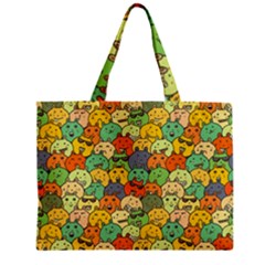 Seamless Pattern With Doodle Bunny Zipper Mini Tote Bag by Simbadda