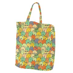 Seamless Pattern With Doodle Bunny Giant Grocery Tote by Simbadda
