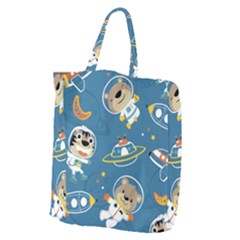 Seamless-pattern-funny-astronaut-outer-space-transportation Giant Grocery Tote by Simbadda