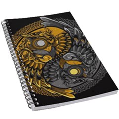 Yin-yang-owl-doodle-ornament-illustration 5 5  X 8 5  Notebook by Simbadda