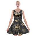 Asian-seamless-pattern-with-clouds-moon-sun-stars-vector-collection-oriental-chinese-japanese-korean Velvet Skater Dress View1