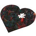 A Dark City Vector Wooden Puzzle Heart View2