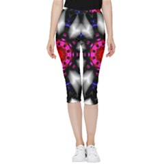 Kaleidoscope-round-metal Inside Out Lightweight Velour Capri Leggings  by Bedest