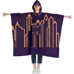 Skyscraper Town Urban Towers Women s Hooded Rain Ponchos by pakminggu