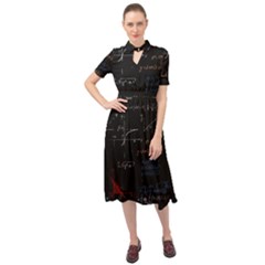 Math Mathematics Pattern Keyhole Neckline Chiffon Dress by pakminggu