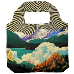 Surreal Art Psychadelic Mountain Foldable Grocery Recycle Bag by Ndabl3x