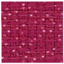 Hearts Valentine Love Background Wooden Puzzle Square View1