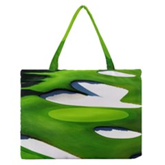 Golf Course Par Green Zipper Medium Tote Bag by Sarkoni