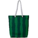 Green Seamless Watermelon Skin Pattern Full Print Rope Handle Tote (Small) View1