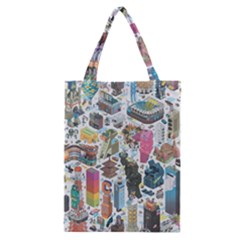 City Pattern Pixel Art Japan Classic Tote Bag by Sarkoni