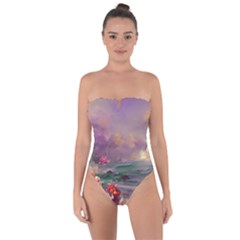 Abstract Flowers  Tie Back One Piece Swimsuit by Internationalstore
