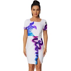Arts Fitted Knot Split End Bodycon Dress by Internationalstore