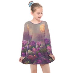 Floral Blossoms  Kids  Long Sleeve Dress by Internationalstore