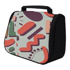 Shapes In Retro Colors On A Green Background Full Print Travel Pouch (small) by LalyLauraFLM