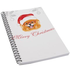 Pomeranian Dog T-shirthappy Pomeranian Dog Wearing Eyeglasses And Santa Hat T-shirt 5 5  X 8 5  Notebook by EnriqueJohnson
