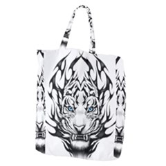 White And Black Tiger Giant Grocery Tote by Sarkoni