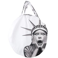 Funny Statue Of Liberty Parody Giant Round Zipper Tote by Sarkoni