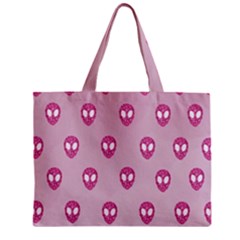 Alien Pattern Pink Zipper Mini Tote Bag by Ket1n9