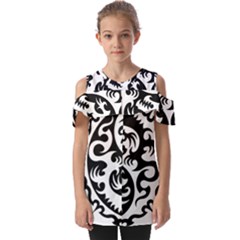 Ying Yang Tattoo Fold Over Open Sleeve Top by Ket1n9