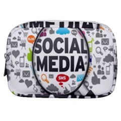 Social Media Computer Internet Typography Text Poster Make Up Pouch (small) by Ket1n9