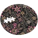 Flower Art Pattern Wooden Puzzle Round View3