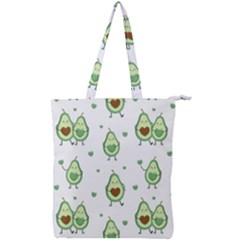 Cute-seamless-pattern-with-avocado-lovers Double Zip Up Tote Bag by Ket1n9