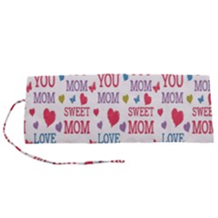 Love Mom Happy Mothers Day I Love Mom Graphic Roll Up Canvas Pencil Holder (s) by Vaneshop