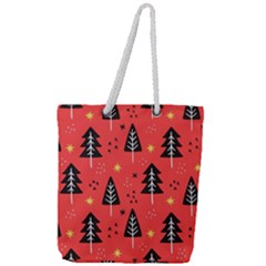 Christmas Christmas Tree Pattern Full Print Rope Handle Tote (large) by Amaryn4rt