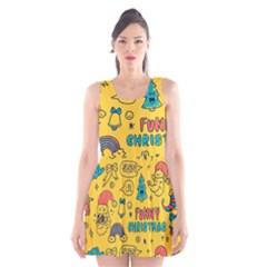 Colorful-funny-christmas-pattern Cool Ho Ho Ho Lol Scoop Neck Skater Dress by Amaryn4rt