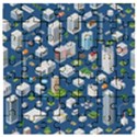Isometric-seamless-pattern-megapolis Wooden Puzzle Square View1