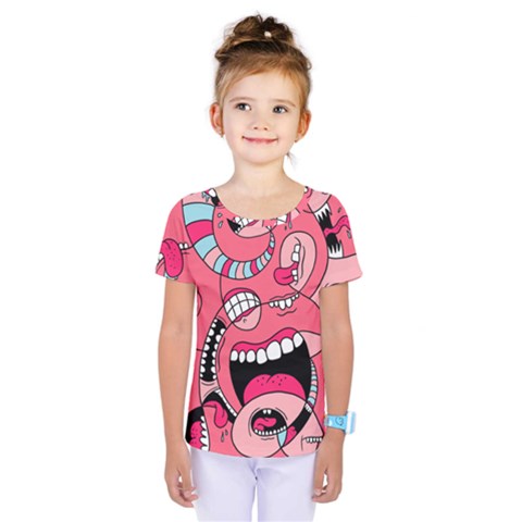 Big Mouth Worm Kids  One Piece T-shirt by Dutashop