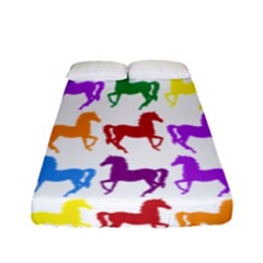 Colorful Horse Background Wallpaper Fitted Sheet (full/ Double Size) by Amaryn4rt