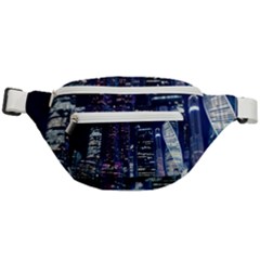 Black Building Lighted Under Clear Sky Fanny Pack by Modalart