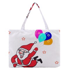 Nicholas Santa Claus Balloons Stars Zipper Medium Tote Bag by Ndabl3x