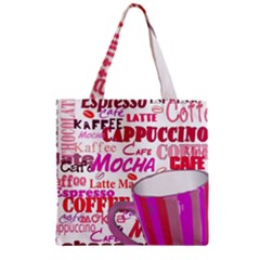 Coffee Cup Lettering Coffee Cup Zipper Grocery Tote Bag by Amaryn4rt