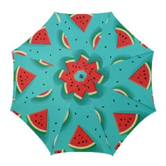 Watermelon Fruit Slice Golf Umbrellas by Bedest