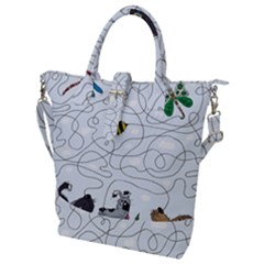 Dog Puzzle Maze Bee Butterfly Buckle Top Tote Bag by Modalart