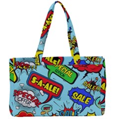 Comic Bubbles Seamless Pattern Canvas Work Bag by Bedest