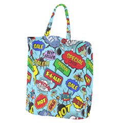 Comic Bubbles Seamless Pattern Giant Grocery Tote by Bedest