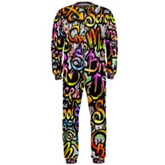 Graffiti Word Seamless Pattern Onepiece Jumpsuit (men) by Bedest