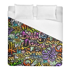 Graffiti Word Seamless Pattern Duvet Cover (full/ Double Size) by Bedest