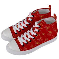 Holy Night - Christmas Symbols  Women s Mid-top Canvas Sneakers by ConteMonfrey