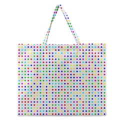 Dots Color Rows Columns Background Zipper Large Tote Bag by Hannah976